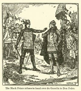 The Black Prince refuses to hand over du Guesclin to Don Pedro by Henry Justice Ford